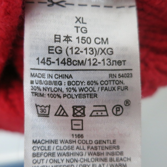 Gap Kids Red Cable Knit Pullover Sweater Sherpa Lined Collar XL Boys - Picture 6 of 6